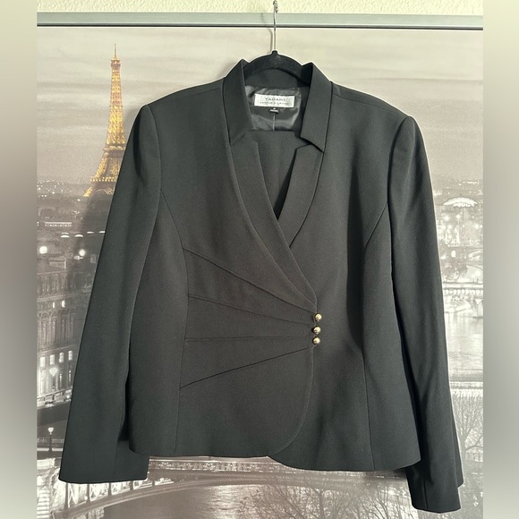 TAHARI Arthur S Leavine NWT Black Blaze and Skirt Suit Set Size 18 - Picture 2 of 6